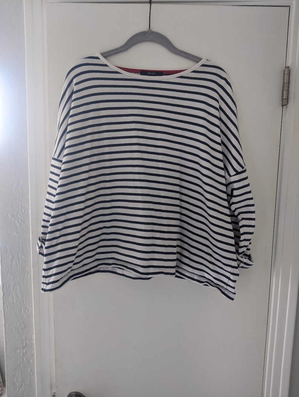 Blue & White Striped Top
